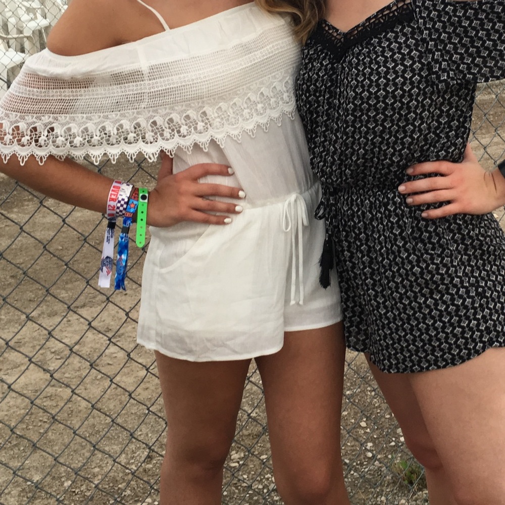 Women’s white romper - off the shoulder